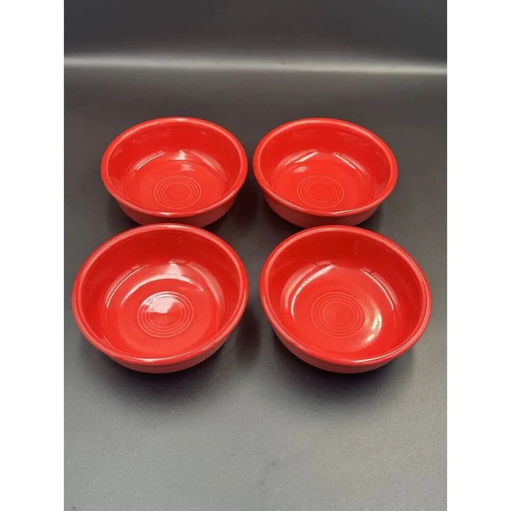 Fiesta Scarlet Classic Rim Small Bowls Set of 4 HLC USA 5 5/8”